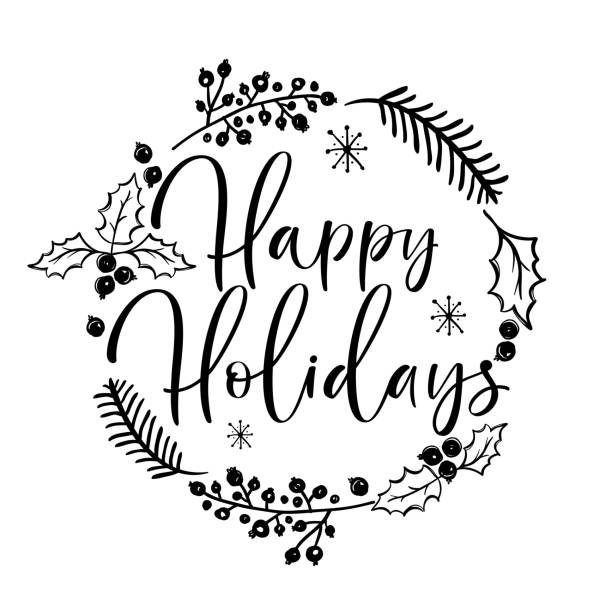 380+ Happy Holidays Wreath Stock Illustrations, Royalty-Free
