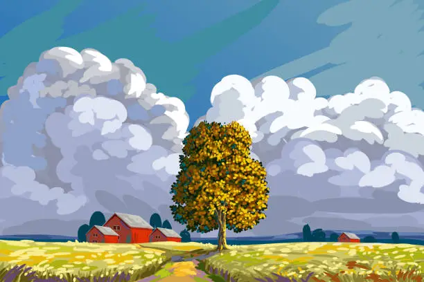 Vector illustration of Beautiful Autumn Landscape