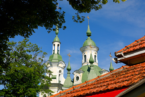 Roof of the baroque style St. Catherine's Church of Pärnu, Estonia