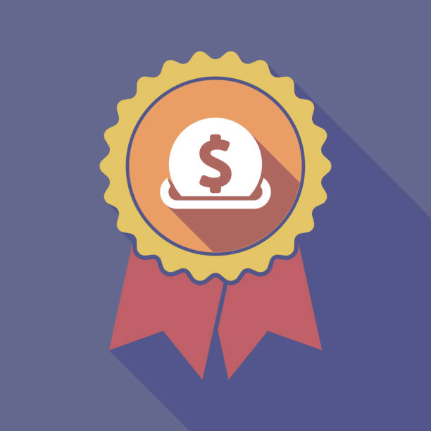 istock Long shadow badge with  a dollar coin entering in a moneybox 995955458