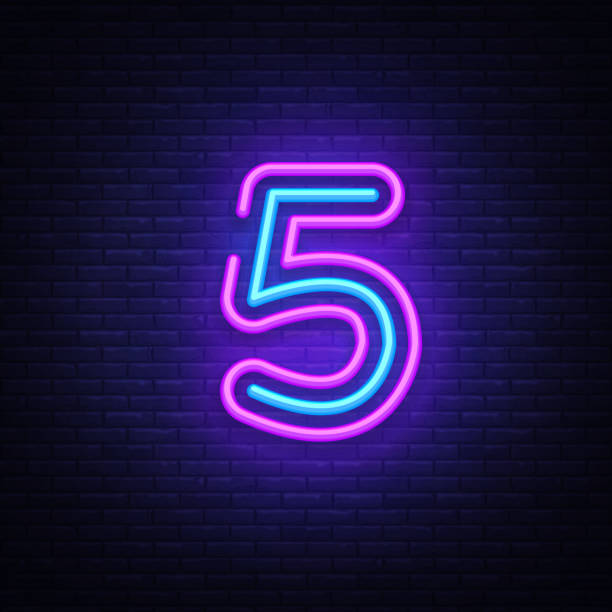 istock Number Five symbol neon sign vector. Number Five template neon icon, light banner, neon signboard, nightly bright advertising, light inscription. Vector illustration 995962380