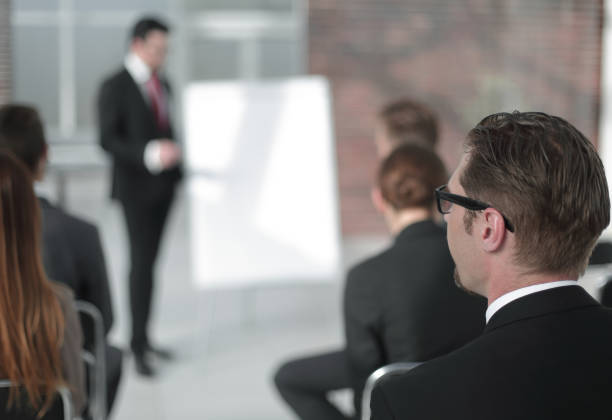 istock businessman holds a presentation of a new project 995963726