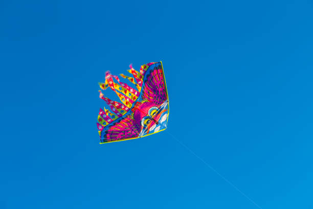 istock varicoloured kite fly  on a blue sky background 995967468