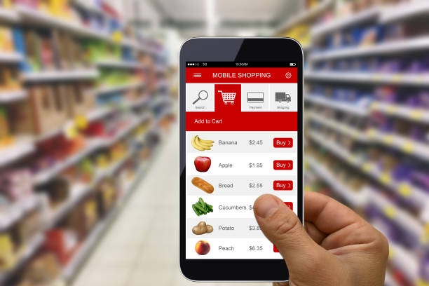 istock E-commerce internet shopping cart mobile phone app supermarket 995977534