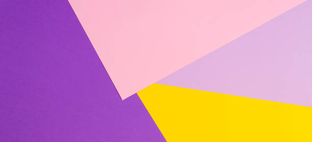 istock Color papers geometry flat composition background with violet, purple, pink, yellow tones. 995982526