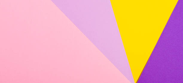 istock Color papers geometry flat composition background with violet, purple, pink, yellow tones. 995982974