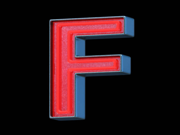 istock Red neon font - Letter F 995988506