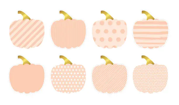 Vector illustration of Vector pink pumpkins.