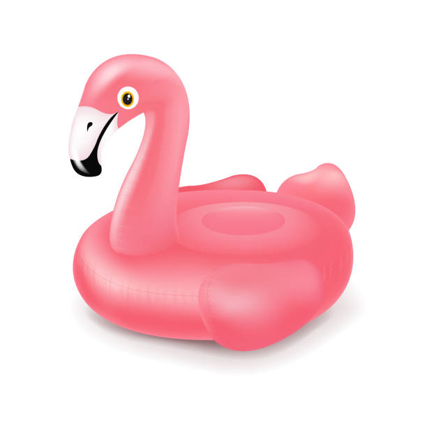 istock Pink Inflatable Flamingo Swim Ring Isolated 996001258