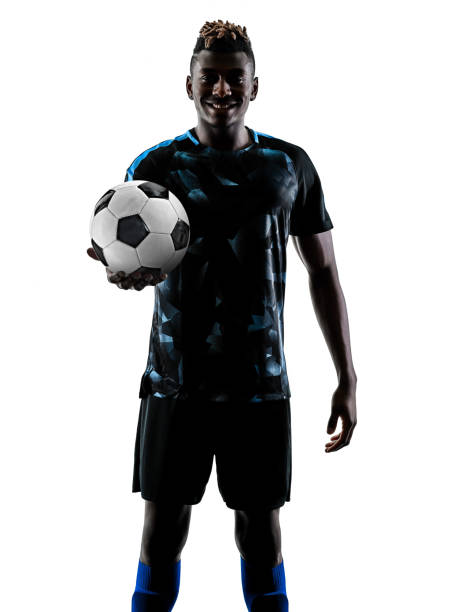 istock one african soccer player man isolated white background silhouet 996014962