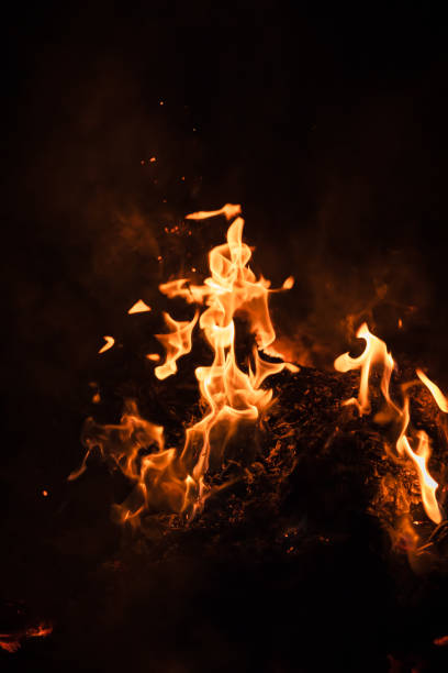 istock Flames of bonfire at night 996017696