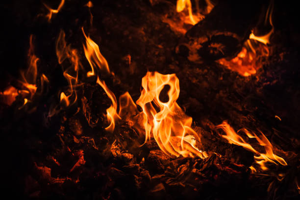 istock Flames of bonfire at night 996020364
