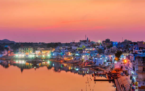 istock Pushkar Holy Lake at sunset, India 996021088