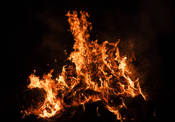 istock Flames of bonfire at night 996022394