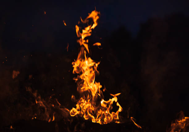 istock Flames of bonfire at night 996022550