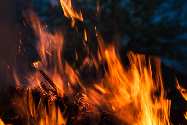 istock Flames of bonfire at night 996025526