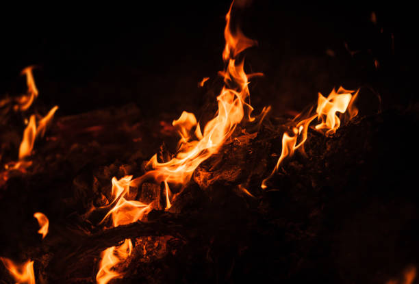 istock Flames of bonfire at night 996026376