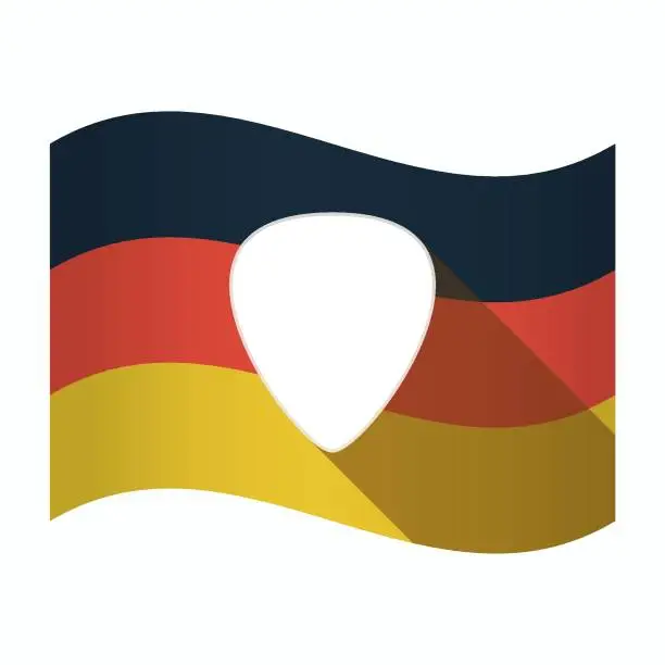 Vector illustration of Isolated Germany flag with a plectrum