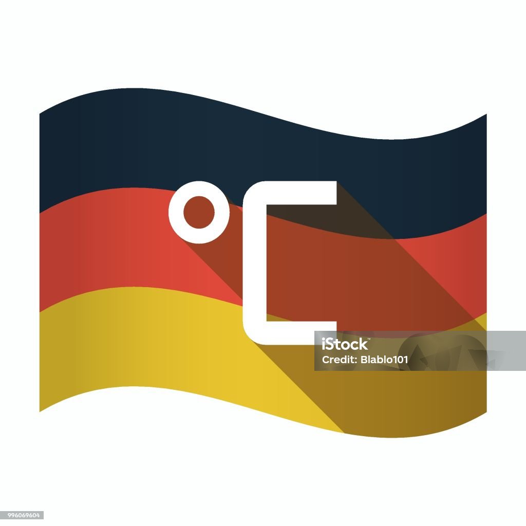 Isolated Germany flag with  a celsius degree sign Illustration of an isolated Germany waving flag with a celsius degree sign Art stock vector