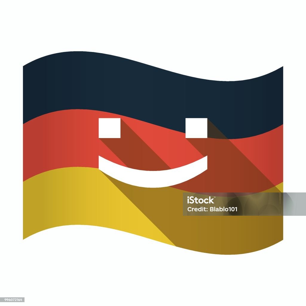 Isolated Germany flag with a smile text face Illustration of an isolated Germany waving flag with a smile text face Emoticon stock vector