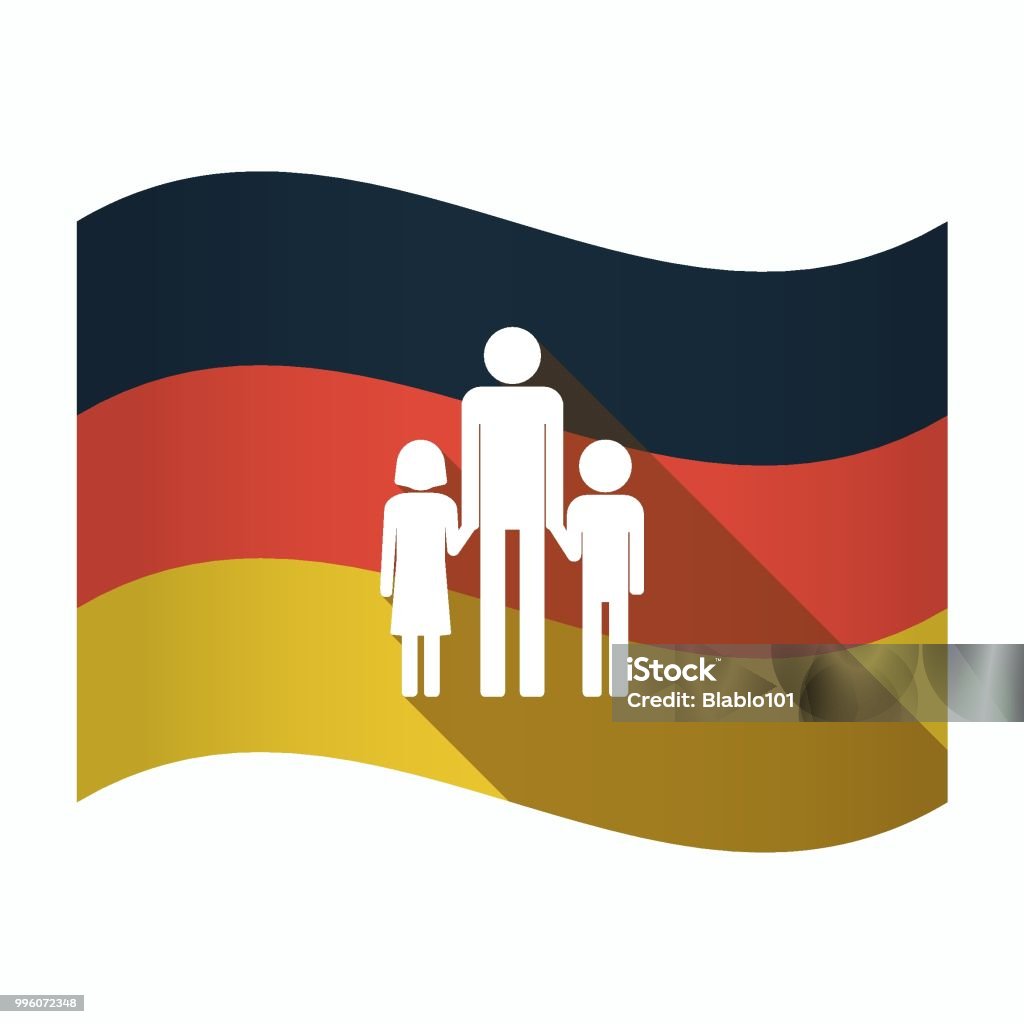 Isolated Germany flag with a male single parent family pictogram Illustration of an isolated Germany waving flag with a male single parent family pictogram Bachelor stock vector