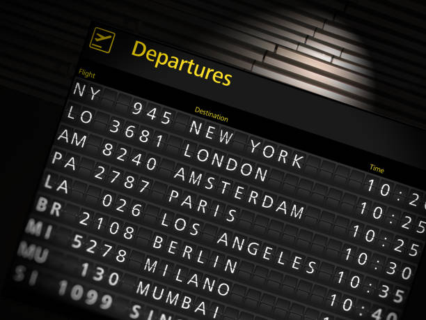 istock Airport terminal arrival departure timetable flight 996080412