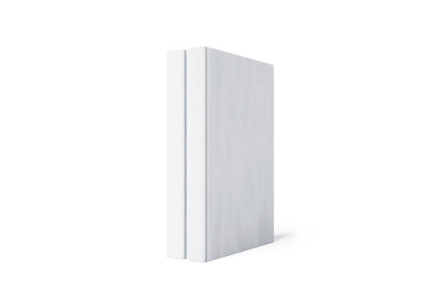 istock Blank white two hard cover book spine mockup stand isolated 996087408