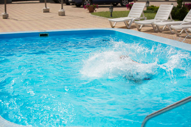 istock Splash in swimming pool after a person jumped into water 996088590