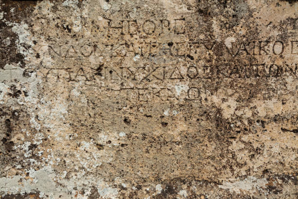 istock Stone plate with inscriptions in ancient city Hierapolis 996092414