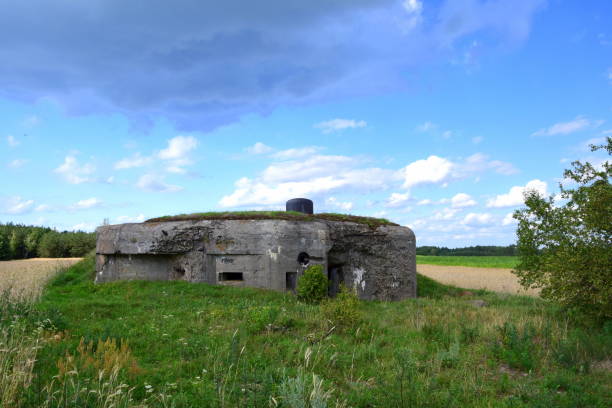 istock An old abandoned grey concrete bunker ruin standing on a hill near to a tree with a rye, wheat or barley crops in the background and a cloudy sky over the horizon on a warm summer day 996092984
