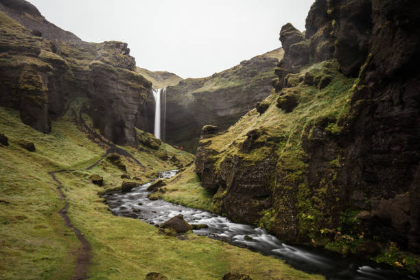 Kvernufoss waterfall in the southern region of Iceland.