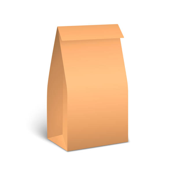 istock Brown paper bags for food packaging. Packaging For Food, Isolated on White Background. Vector EPS10 996138334