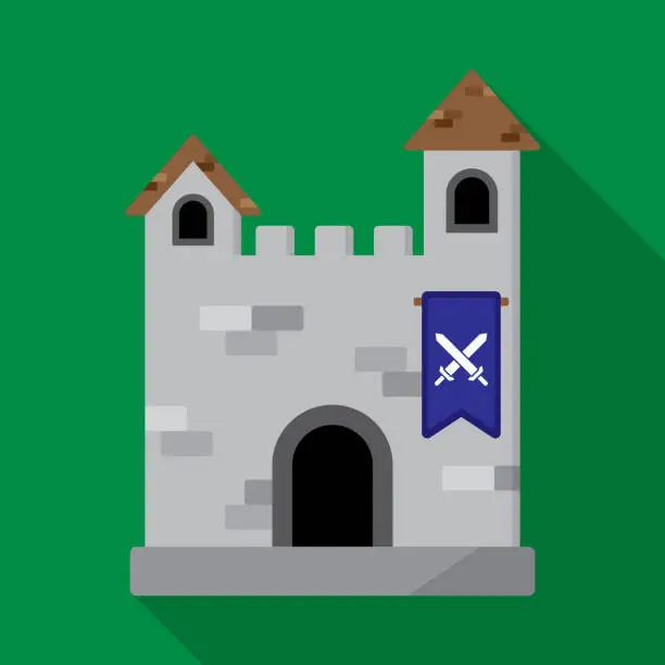 Vector illustration of Castle Icon Flat