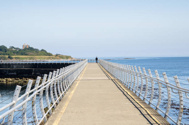istock Unknow Person Walking Along on a Breakwater 996161296