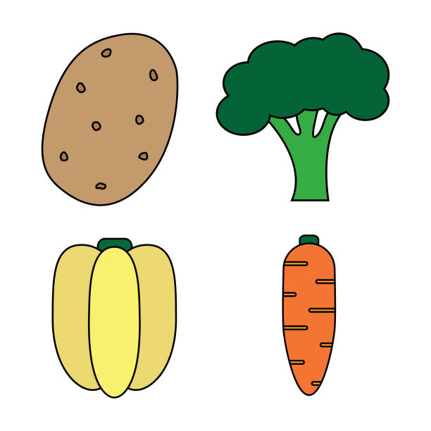 Ilustración de Verduras Crudas Vector Icon Set Dibujos Animados Diseño Papa  Brócoli Pimiento Y Zanahoria y más Vectores Libres de Derechos de  Agricultura - iStock