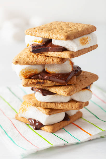 istock homemade marshmallow s'mores with chocolate on crackers 996177108