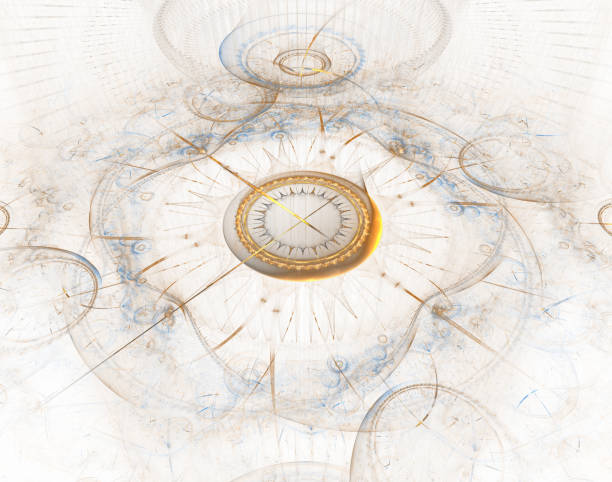istock Futuristic modern clock watch abstract fractal surreal. Unusual abstract texture pattern fractal background. Modern stylish fractal effect watch. Christmas clock. Multi-colored clockwork 996179230
