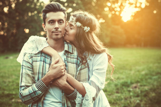 istock Young lovely couple at sunset 996185132