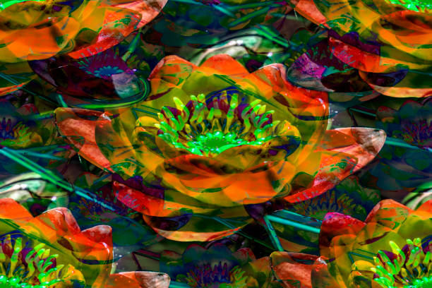 istock Beautiful seamless pattern of water lily 996232150