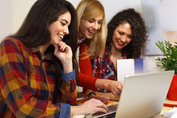 istock Group of female students study at home, learning for university exam. 996244632