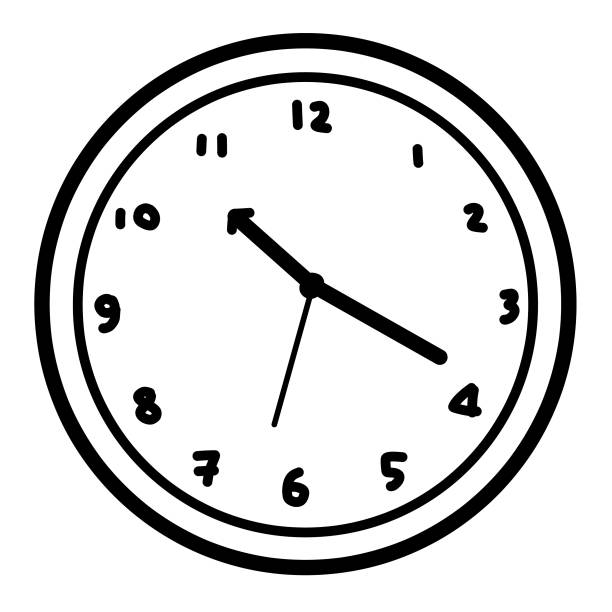 clock clock / cartoon vector and illustration, black and white, hand drawn, sketch style, isolated on white background. clock clipart stock illustrations