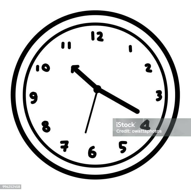 Clock Stock Illustration - Download Image Now - Clock, Doodle, Black And  White - iStock