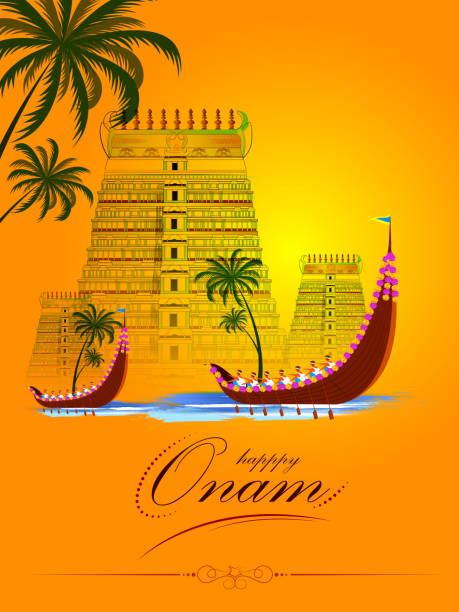 ilustrações de stock, clip art, desenhos animados e ícones de happy onam background for festival of south india kerala - tamil