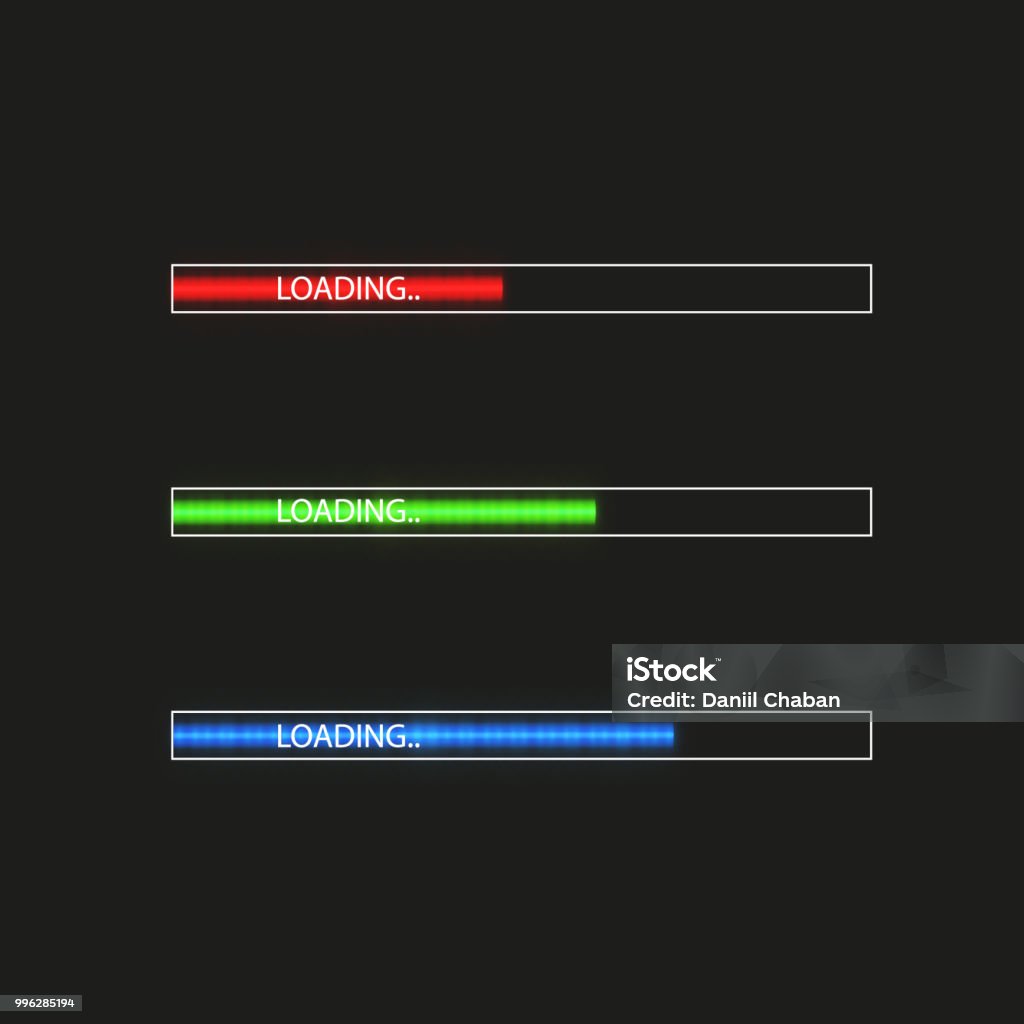Progress Loading Bar With Lighting Concept Technology Vector ...