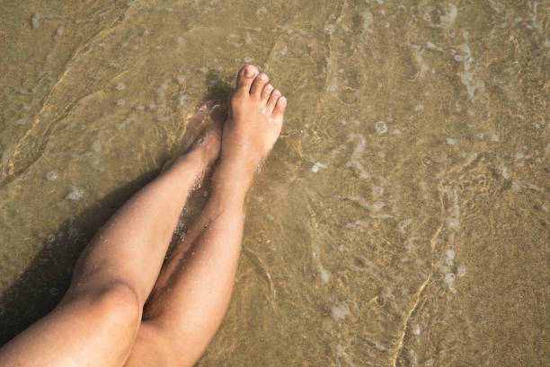 istock Sexy Legs on Beach Top View 996285658