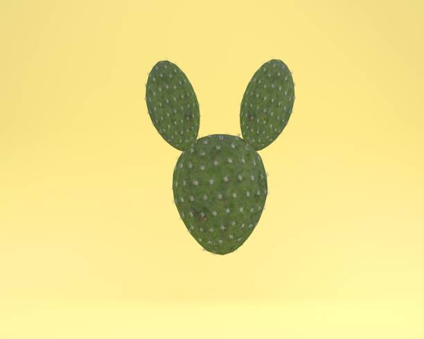 istock Creative idea layout cactus rabbit floating on yellow color pastel background. minimal idea concept. Idea creative to produce work within an advertising marketing communications or artwork design. 996286352