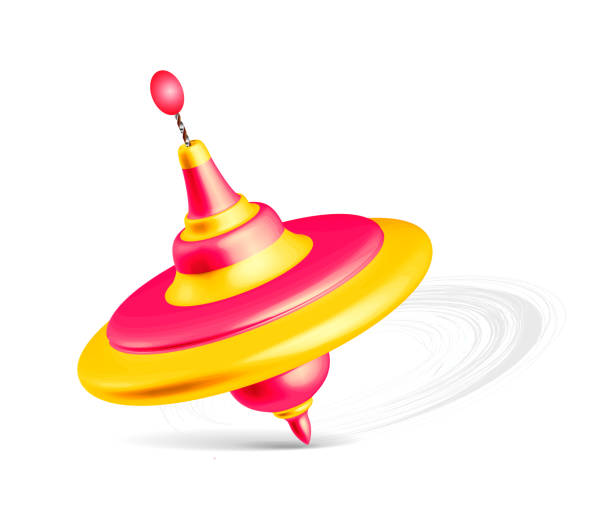 Whirligig toy isolated on white background Whirligig toy isolated on white background. Vector illustration spinning top stock illustrations