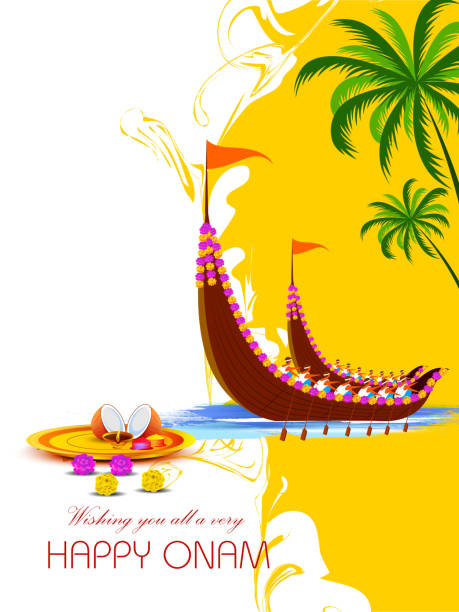 Happy Onam Background For Festival Of South India Kerala Stock Illustration  - Download Image Now - iStock
