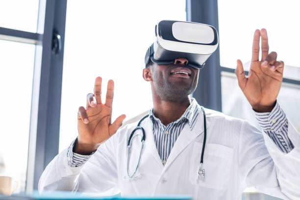 istock Positive delighted man being in virtual life 996290934