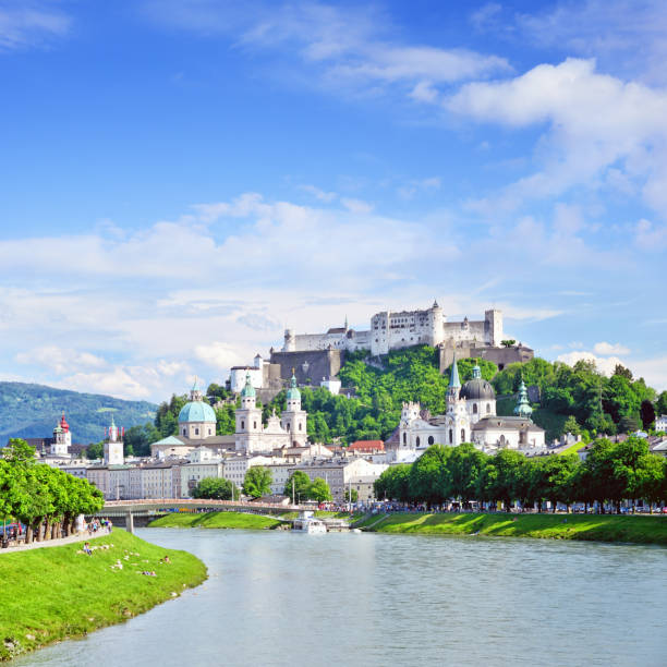 Panoramic view of Salzburg, Austria. Composite photo